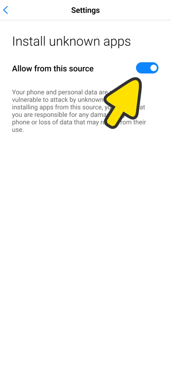 Set up your android settings to install Dafabet app.