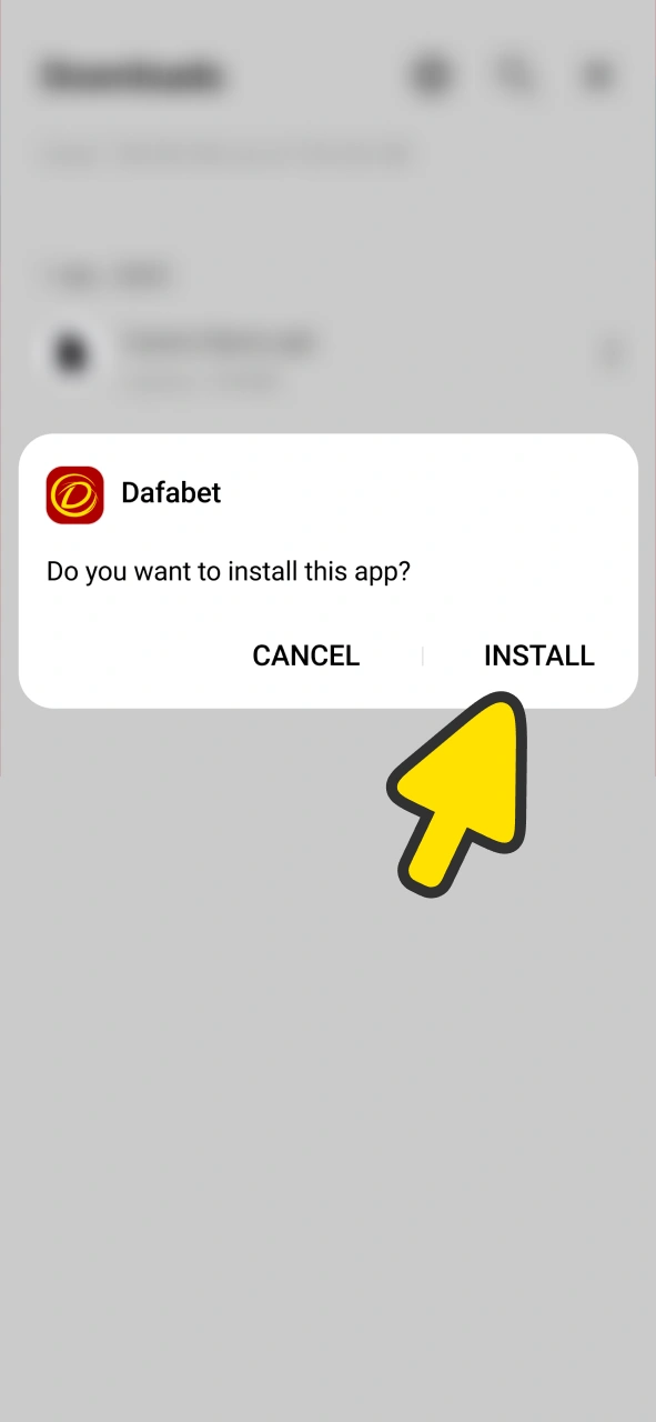 Click on install button to get Dafabet android app.