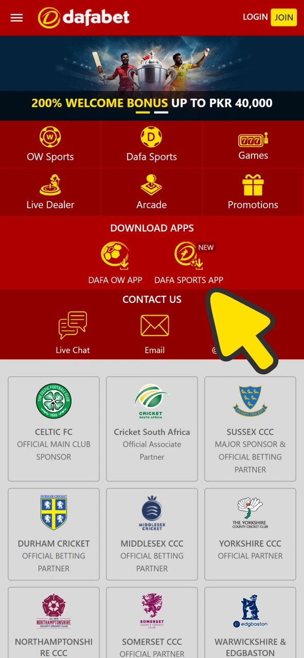 Download Dafabet android app from official website.