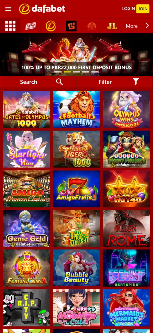 Find your favourite slots at Dafabet casino app.