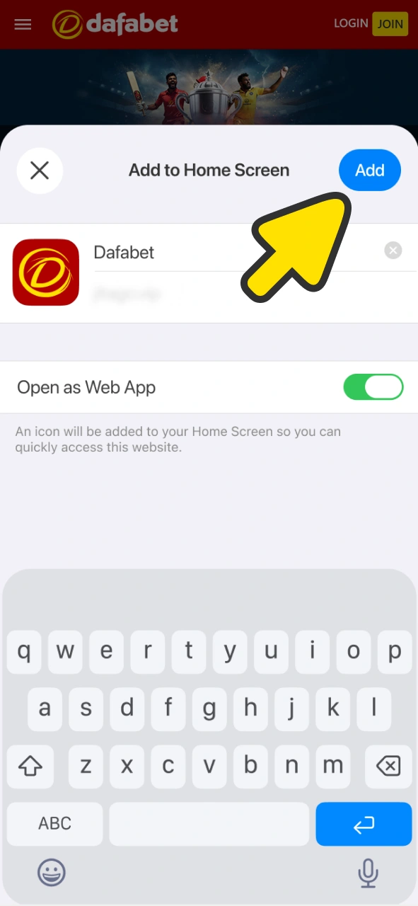 Finish adding PWA Dafabet iOS app.