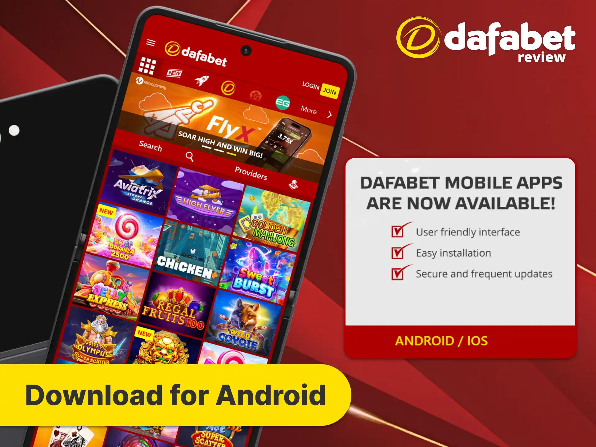 Get the Dafabet mobile app by downloading the Android APK.